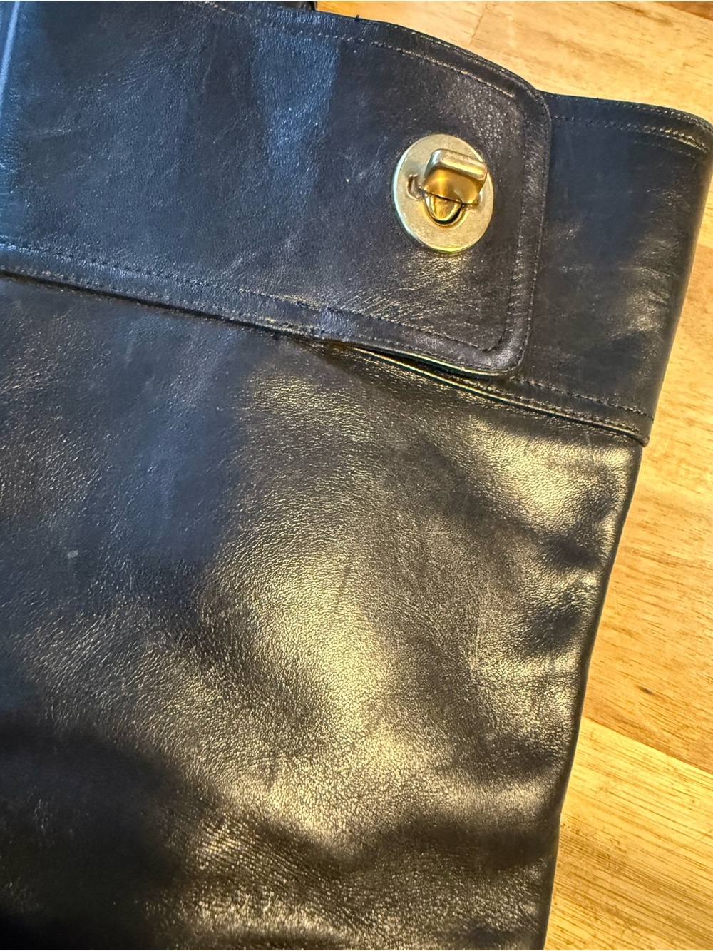 Vintage Coach Black Leather Mid-Calf Boots with Turnlock - Picture 2 of 6